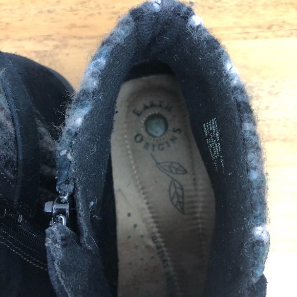 Earth Origins Black Suede Leather Ankle Boot Size 10 - Picture 15 of 16